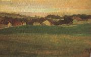 Egon Schiele Meadow with Village in Background II (mk12) oil painting